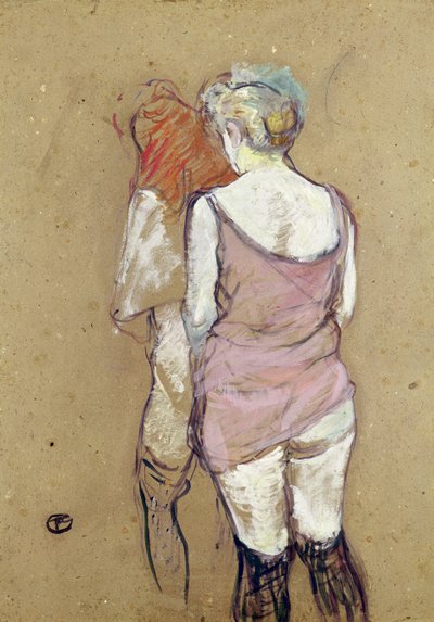 Dos mujeres semi-desnudas en la Maison de la Rue des Moulins de Henri de Toulouse Lautrec