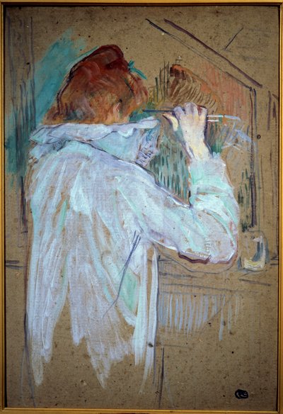 Mujer rizando Pintura sobre cartón de Henri de Toulouse Lautrec (1864-1901) 1891 Toulouse, museo de Bellas Artes de Henri de Toulouse Lautrec