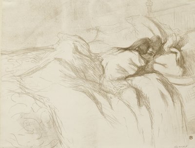 Mujer reclinada - Despertando, 1896 de Henri de Toulouse Lautrec