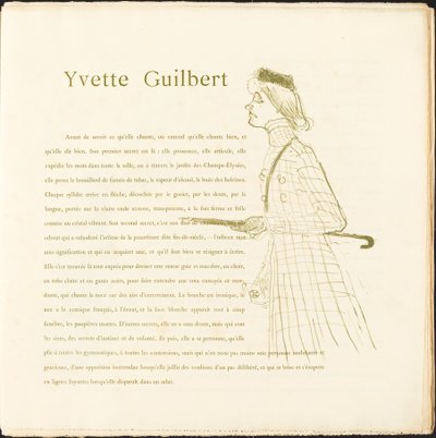 Yvette Guilbert de Henri de Toulouse Lautrec