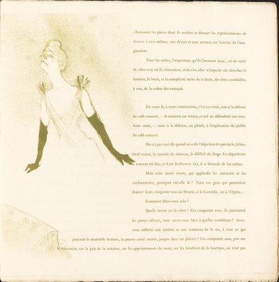Yvette Guilbert de Henri de Toulouse Lautrec