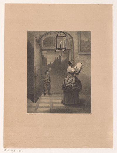 mujer leyendo una carta de Henri van Seben