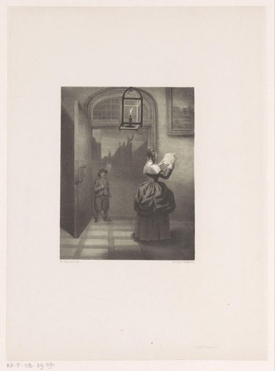 mujer leyendo una carta de Henri van Seben