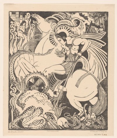 De drakendooder (título original en el objeto) de Henri van der Stok (signed by artist)