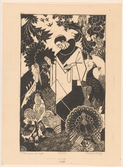San Francisco y los pájaros (título original del objeto) de Henri van der Stok (signed by artist)