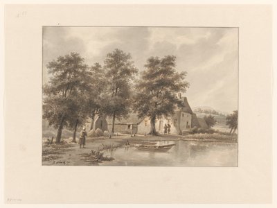 Vista de una granja junto al agua de Henricus Franciscus Wiertz (signed by artist)
