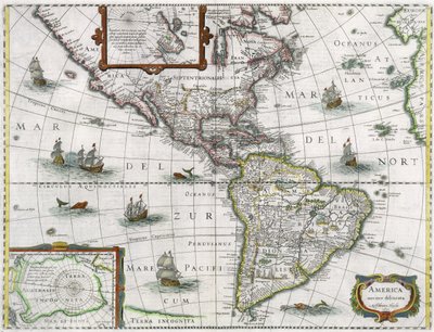 Mapa de las Américas, 1631 de Henricus Hondius II