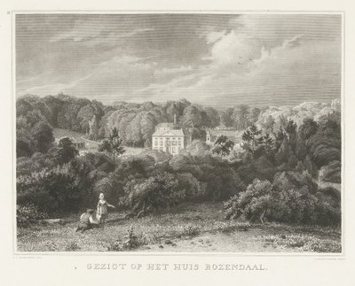 Vista de la finca y el castillo Rosendael Vista de la casa Rozendaal (título sobre objeto) Escenas de los alrededores de la ciudad de Arnhem (título de serie) de Henricus Wilhelmus Couwenberg