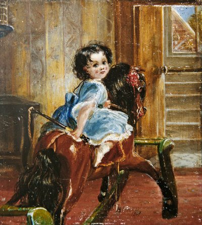 Flora Emma Sarah Ward en un Caballito de Madera de Henrietta Mary Ward