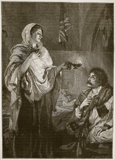 Florence Nightingale en el Hospital de Scutari, ilustración de 