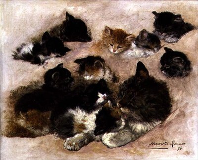 Estudio de gatos y gatitos de Henriëtte Ronner Knip
