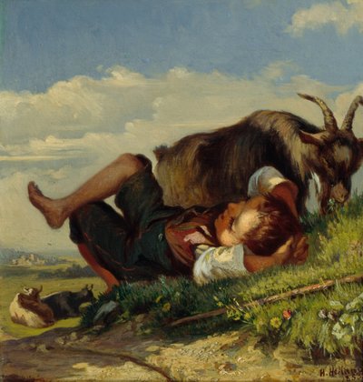 Pastor con cabras de Henrik August Helland
