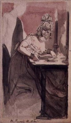 Una cortesana en su tocador de Johann Heinrich Füssli