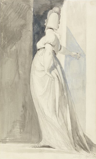 Vista trasera de una mujer de pie, llamada Sra. Fuseli de Henry  Fuseli