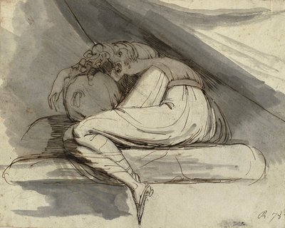 Mujer sentada, acurrucada (después de 1778) de Henry  Fuseli
