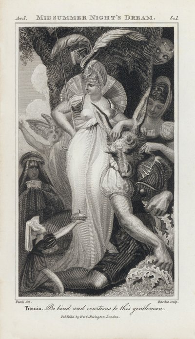Ilustración para El sueño de una noche de verano de Shakespeare de Henry  Fuseli
