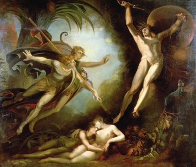 Satanás a partir del toque de la lanza de Ithuriel de Johann Heinrich Füssli