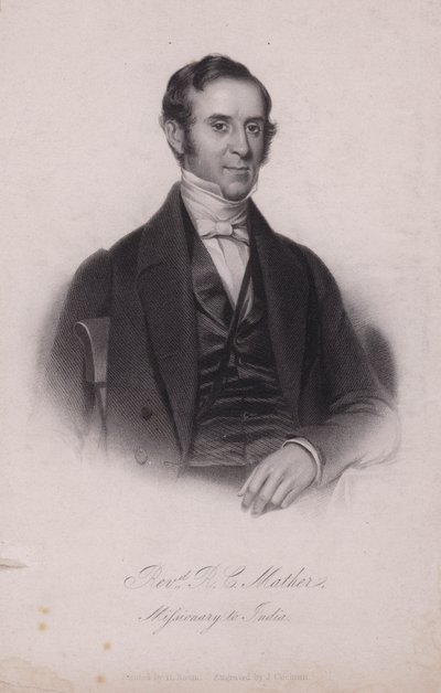 Henry Cotton Mather, misionero cristiano inglés en India (grabado) de Henry (after) Room
