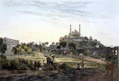Una Vista en Lucknow, lámina VII, grabado por Daniel Havell 1809 de Henry (after) Salt