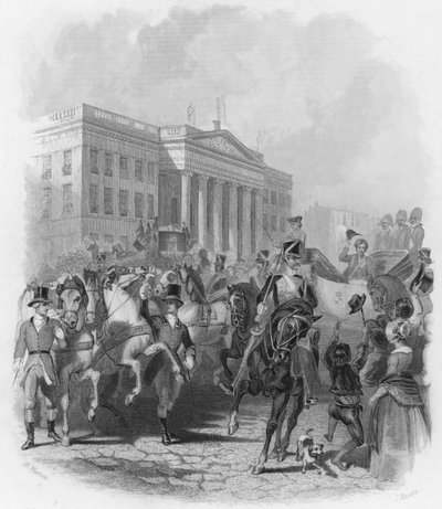 La visita del Rey Jorge IV a Irlanda en 1821 de Henry (after) Warren
