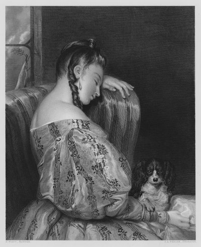 La bella durmiente, del cuadro en la Galería Vernon de Henry (after) Wyatt