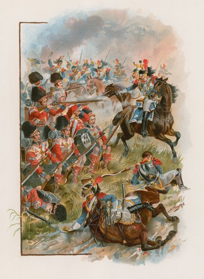 Plaza de los 42º Highlanders cargada por coraceros franceses en Quatre Bras, 16 de junio de 1815 de Henry A. Payne