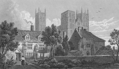 Catedral de Canterbury, Kent, c. 1831 de Henry Adlard