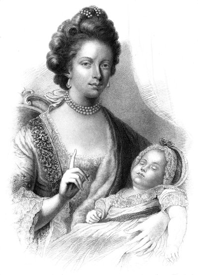 Reina Carlota 1744-1818 con el futuro Rey Jorge IV 1762-1830 de Henry Adlard