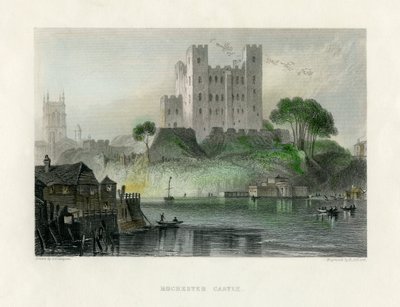 Castillo de Rochester, Kent, mediados del siglo XIX de Henry Adlard