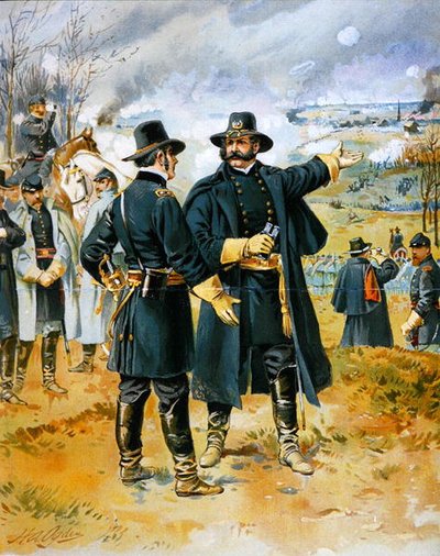 General Burnside (1824-81) en la Batalla de Fredericksburg de Henry Alexander (after) Ogden
