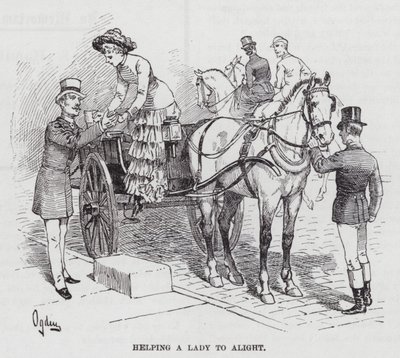 Ayudando a una dama a bajar de Henry Alexander (after) Ogden