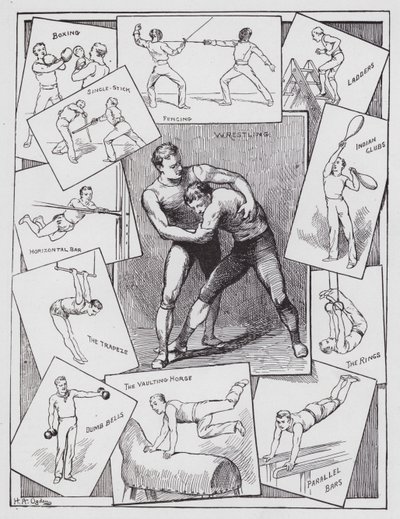 Ejercicios en Interiores (grabado) de Henry Alexander (after) Ogden