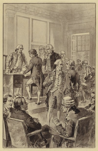 Firma de la Declaración de Independencia, 4 de julio de 1776 de Henry Alexander (after) Ogden
