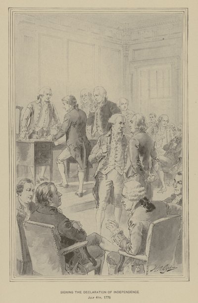 Firma de la Declaración de Independencia, 4 de julio de 1776 (litografía) de Henry Alexander (after) Ogden