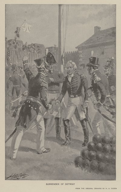 Rendición de Detroit (litografía) de Henry Alexander (after) Ogden