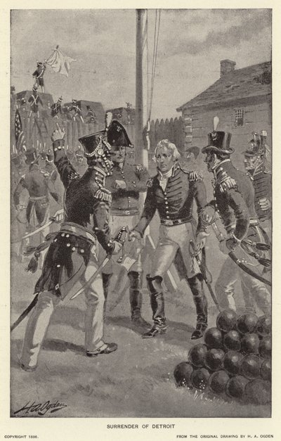 Rendición de Detroit (litografía) de Henry Alexander (after) Ogden