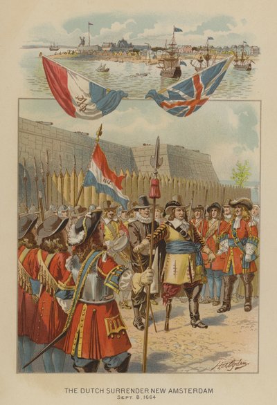 La rendición holandesa de Nueva Ámsterdam, 8 de septiembre de 1664 de Henry Alexander (after) Ogden