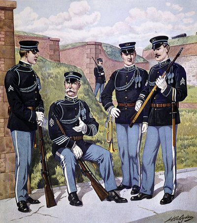 Uniforme de gala de la infantería de EE.UU. 1902-07 armado con rifle de revista modelo 1903 de Henry Alexander (after) Ogden