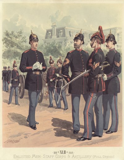 Hombres alistados, cuerpo de estado mayor y artillería en uniforme de gala de Henry Alexander Ogden