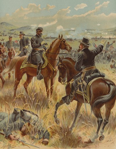 General Meade en la Batalla de Gettysburg, Pennsylvania, Guerra Civil Americana, 2 de julio de 1863 de Henry Alexander Ogden