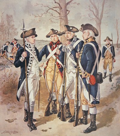Uniformes de infantería del Ejército Continental (americano) de 1779-83 de Henry Alexander Ogden