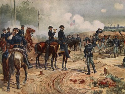 El sitio de Atlanta, del 28 de julio al 2 de septiembre de 1864 (litografía en color) de Henry Alexander Ogden