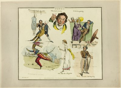 Placa de ilustraciones a canciones populares de Henry Alken
