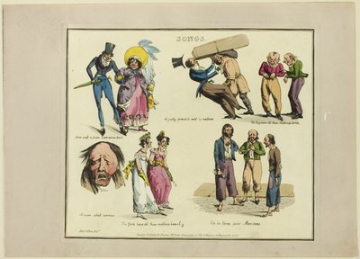 Placa de ilustraciones a canciones populares de Henry Alken