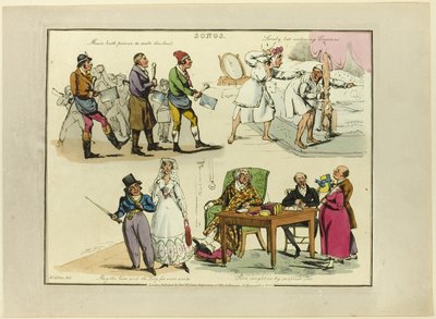Placa de ilustraciones a canciones populares de Henry Alken