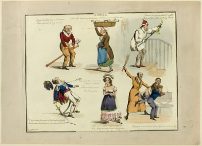 Placa de ilustraciones a canciones populares de Henry Alken