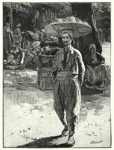 Panadero oriental con cesta en la cabeza de Henry Andrew Harper