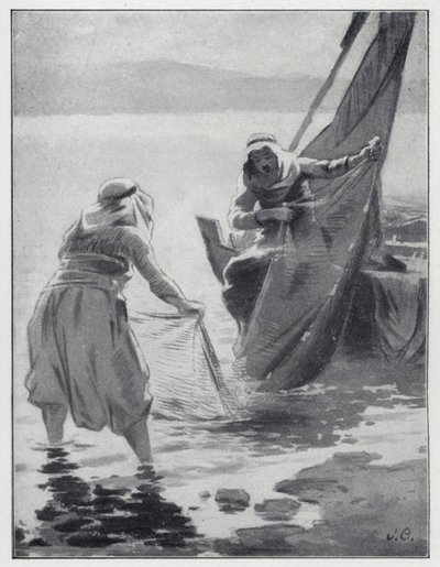Lavando redes en el Mar de Galilea de Henry Andrew Harper