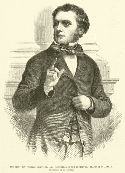 El Muy Honorable William Gladstone, MP, Canciller del Exchequer de Henry Anelay