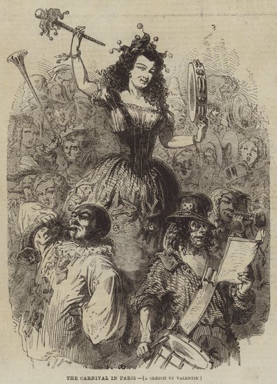 El Carnaval en París de Henry Augustin Valentin
